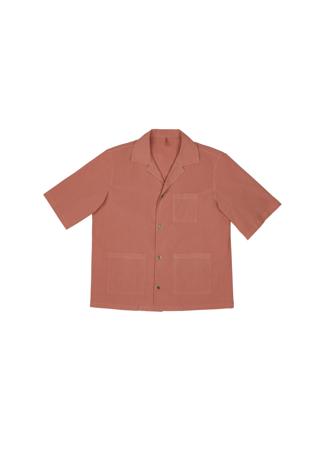 Camicia camp in lino rosa - foto 1