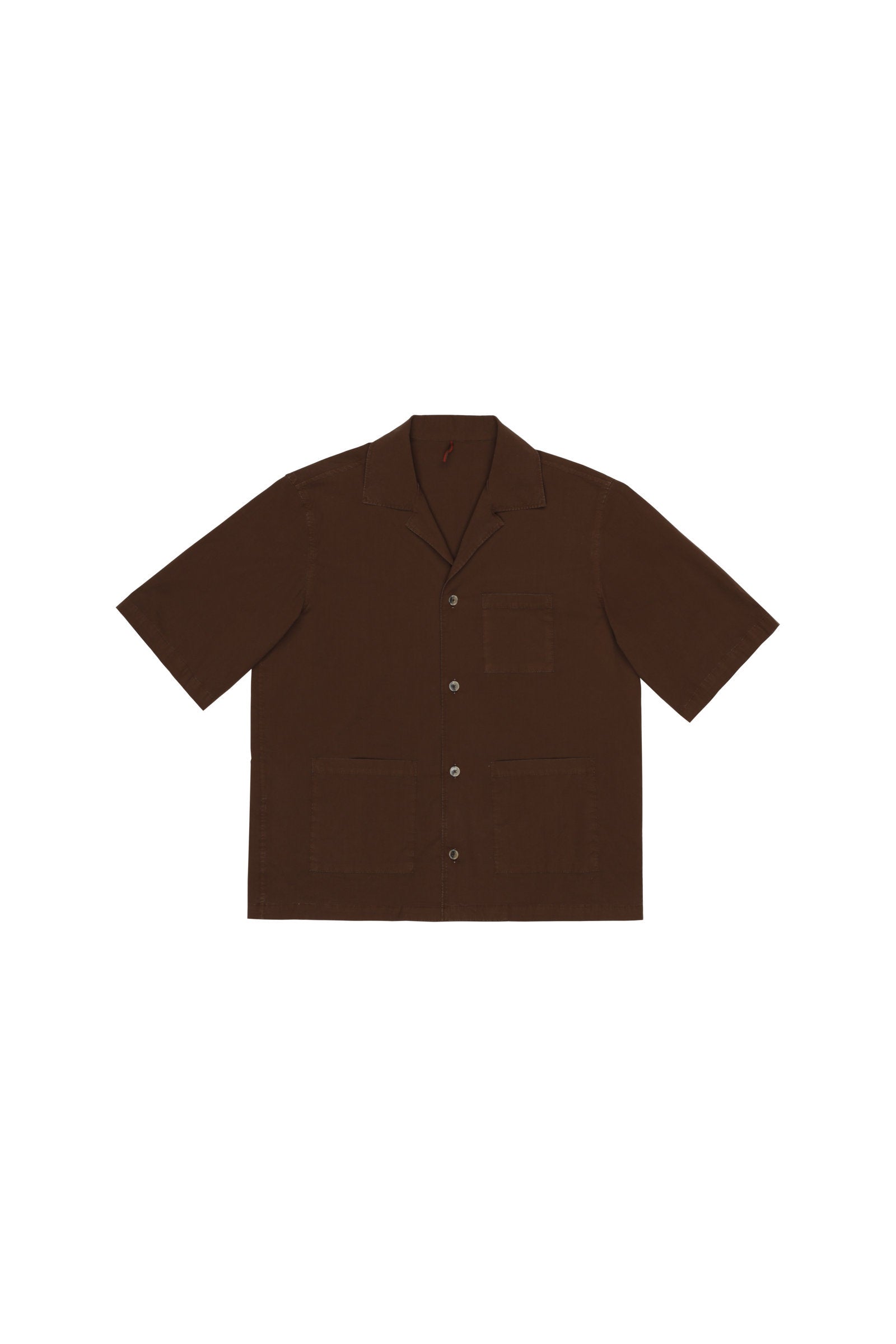 Camicia camp in lino marrone - foto 1