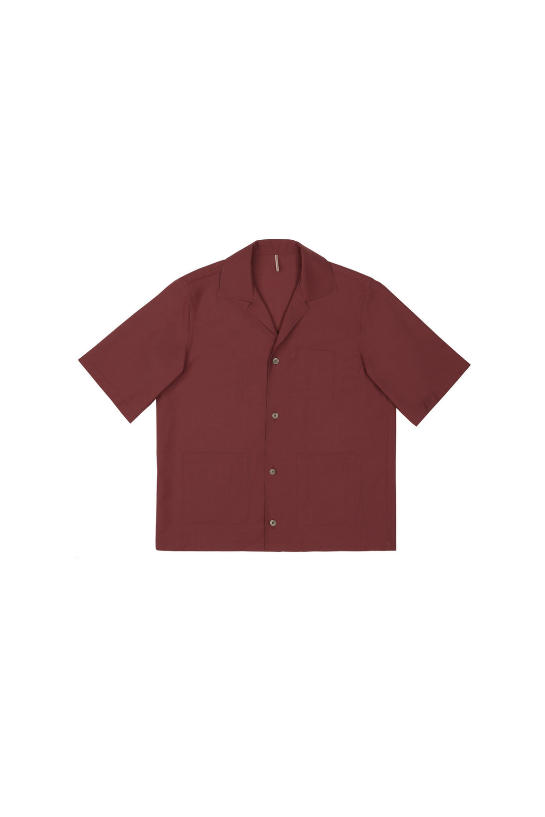 Camicia camp manica corta bordeaux - foto 2