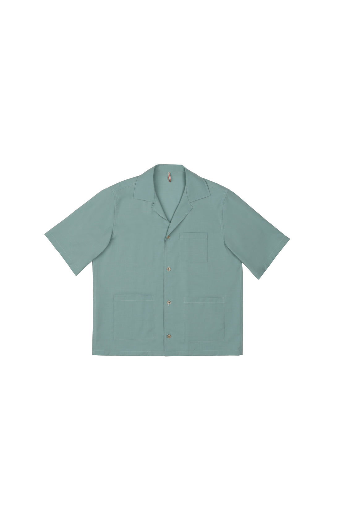 Camicia camp manica corta verde acqua - foto 3