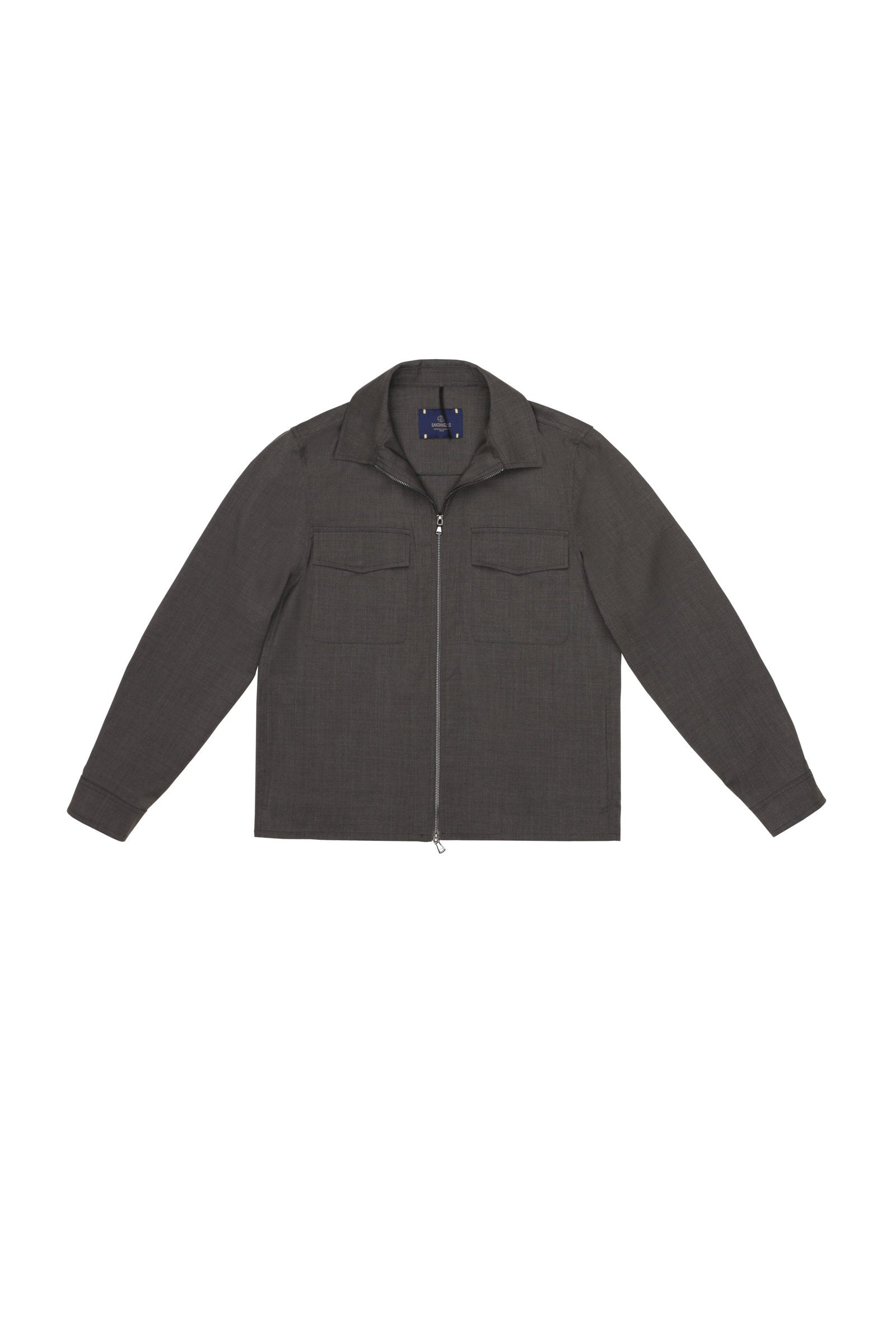 Giacca camicia con zip grigio - foto 1