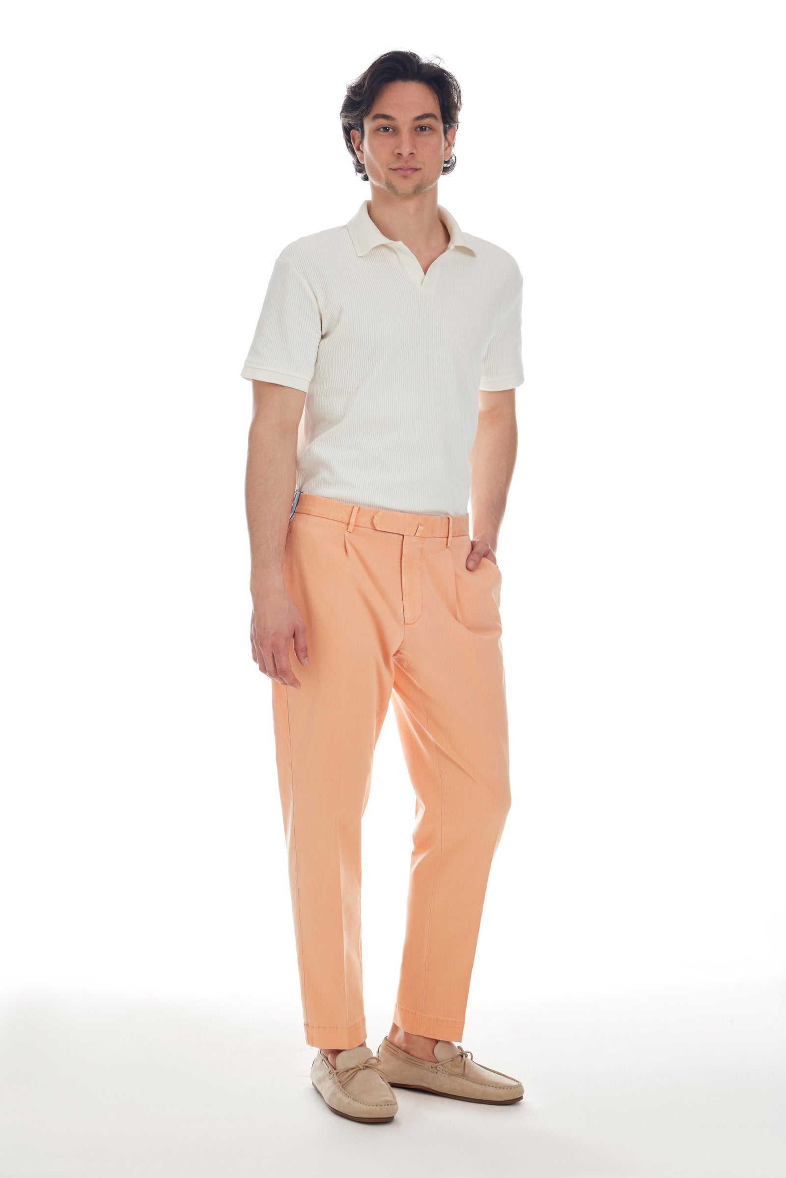 Pantalone chino salmone - foto 3
