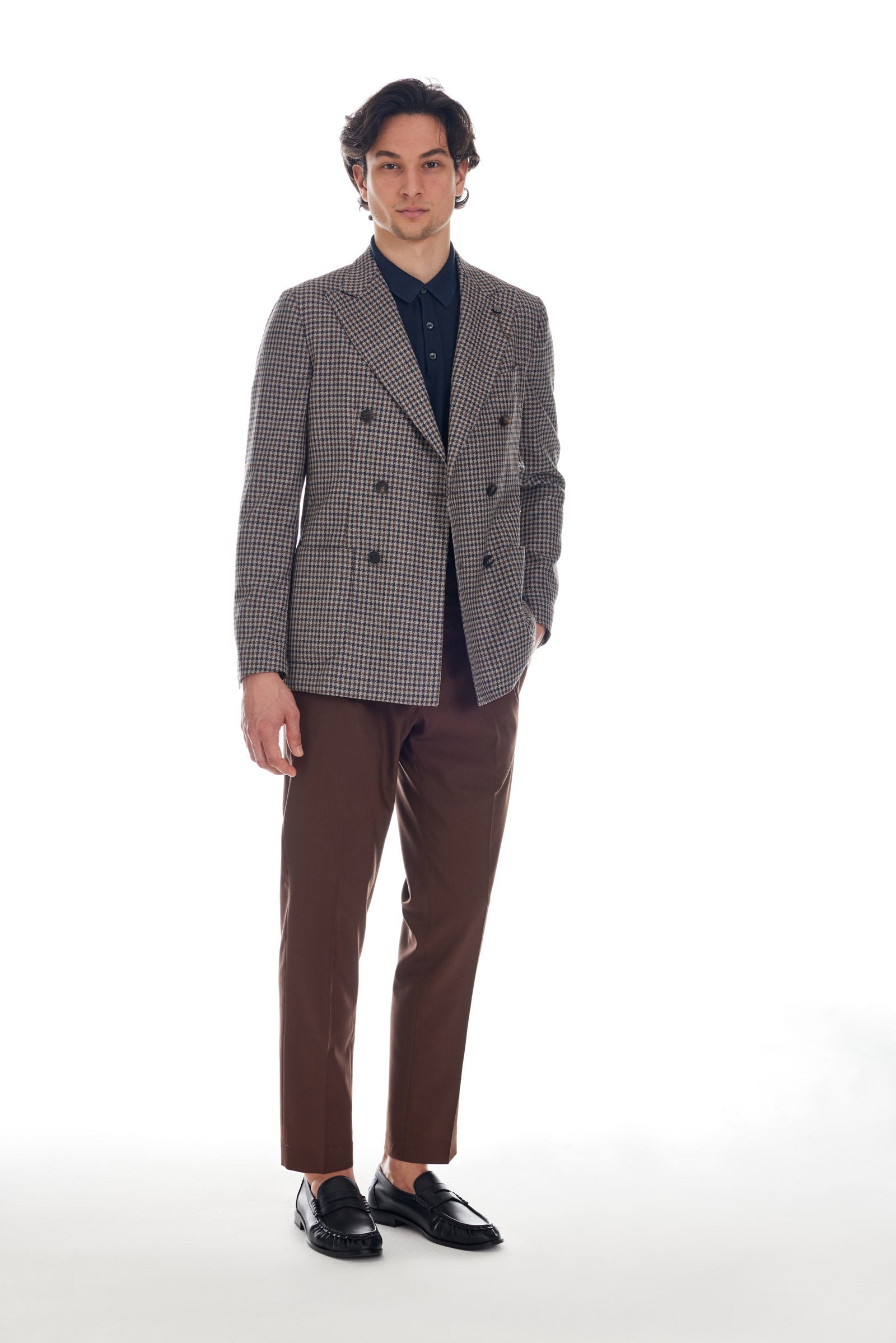 Pantalone principe di galles marrone - foto 3