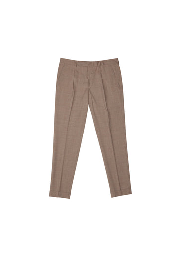 Pantalone quadrettato beige - foto 1